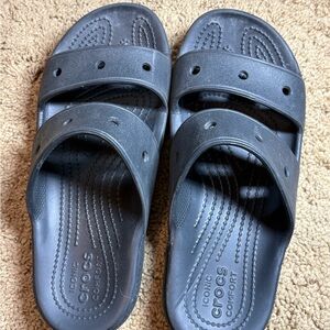CROCS Unisex Men 7 Women 9 Dual Strap Sandals - Dark Gray